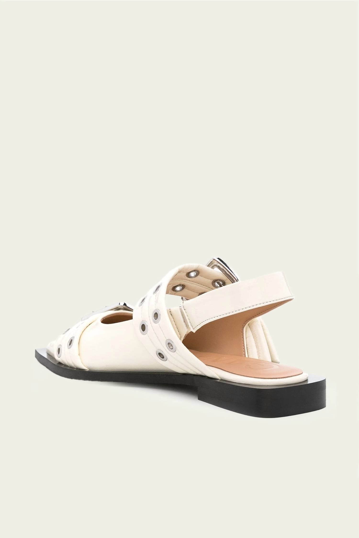 Ganni - Women's Feminine Buckle Ballerina Naplack Sandal