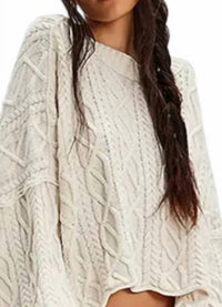 Lovesoft - Cropped Cable Knit Sweater