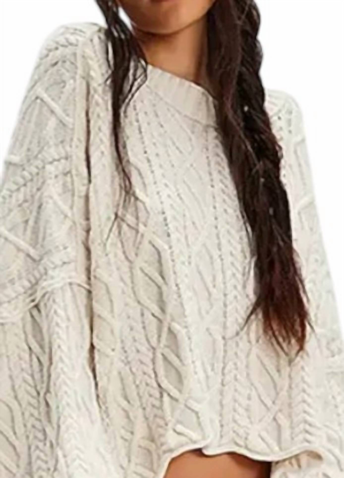 Lovesoft - Cropped Cable Knit Sweater