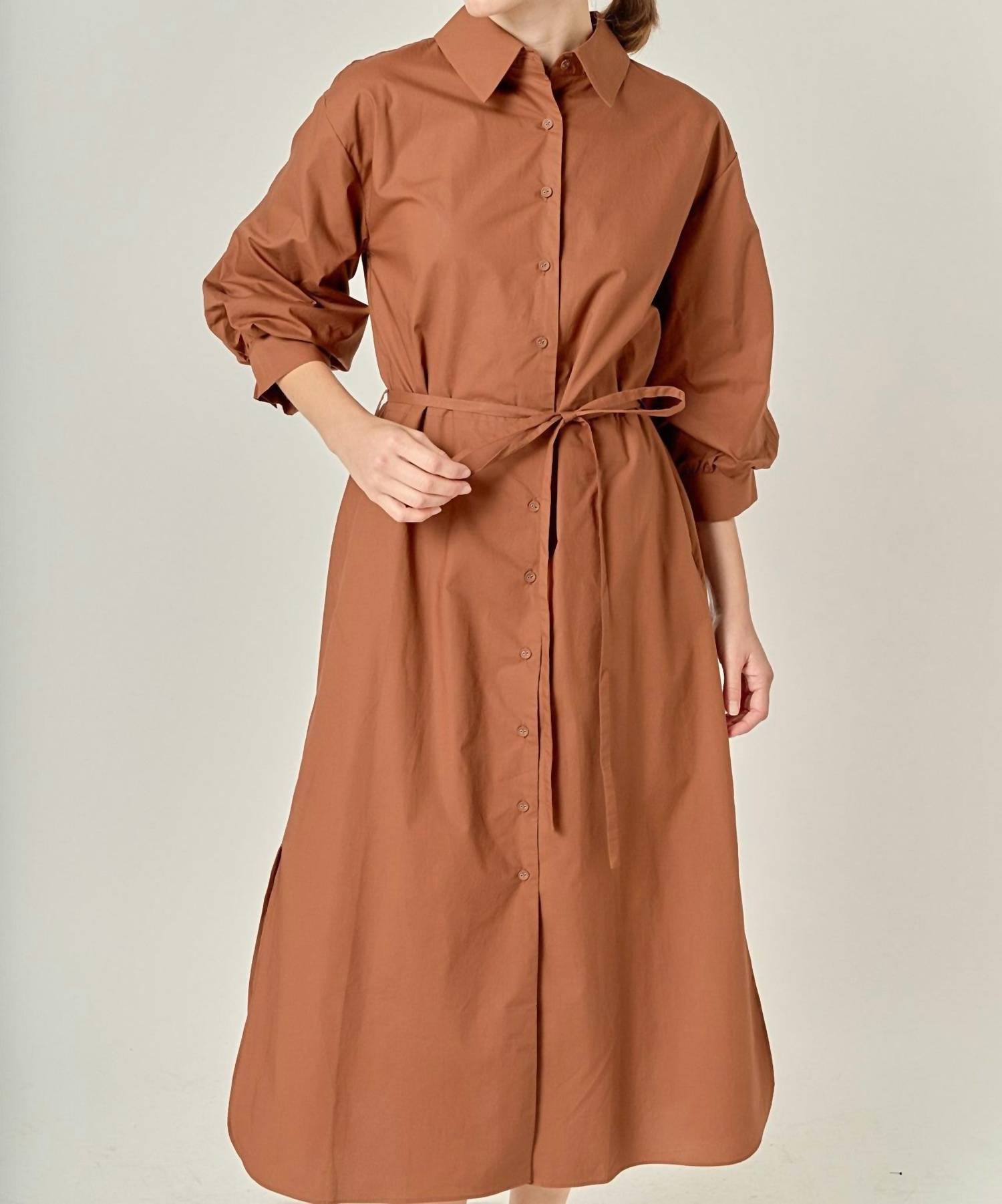 English Factory - Flared Shirt Midi Dress