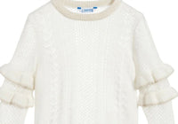 Mayoral - Girl's Ruffle Sleeve Shimmer Sweater