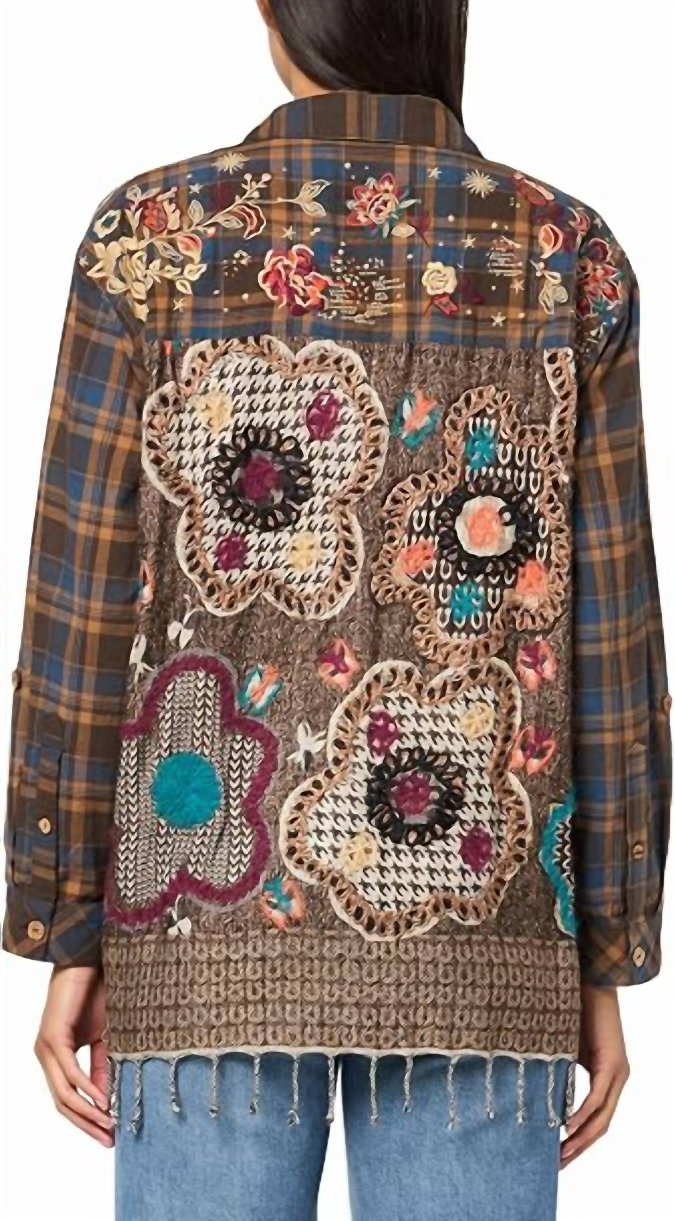 John Mark - Button Front Top With Tassel Details