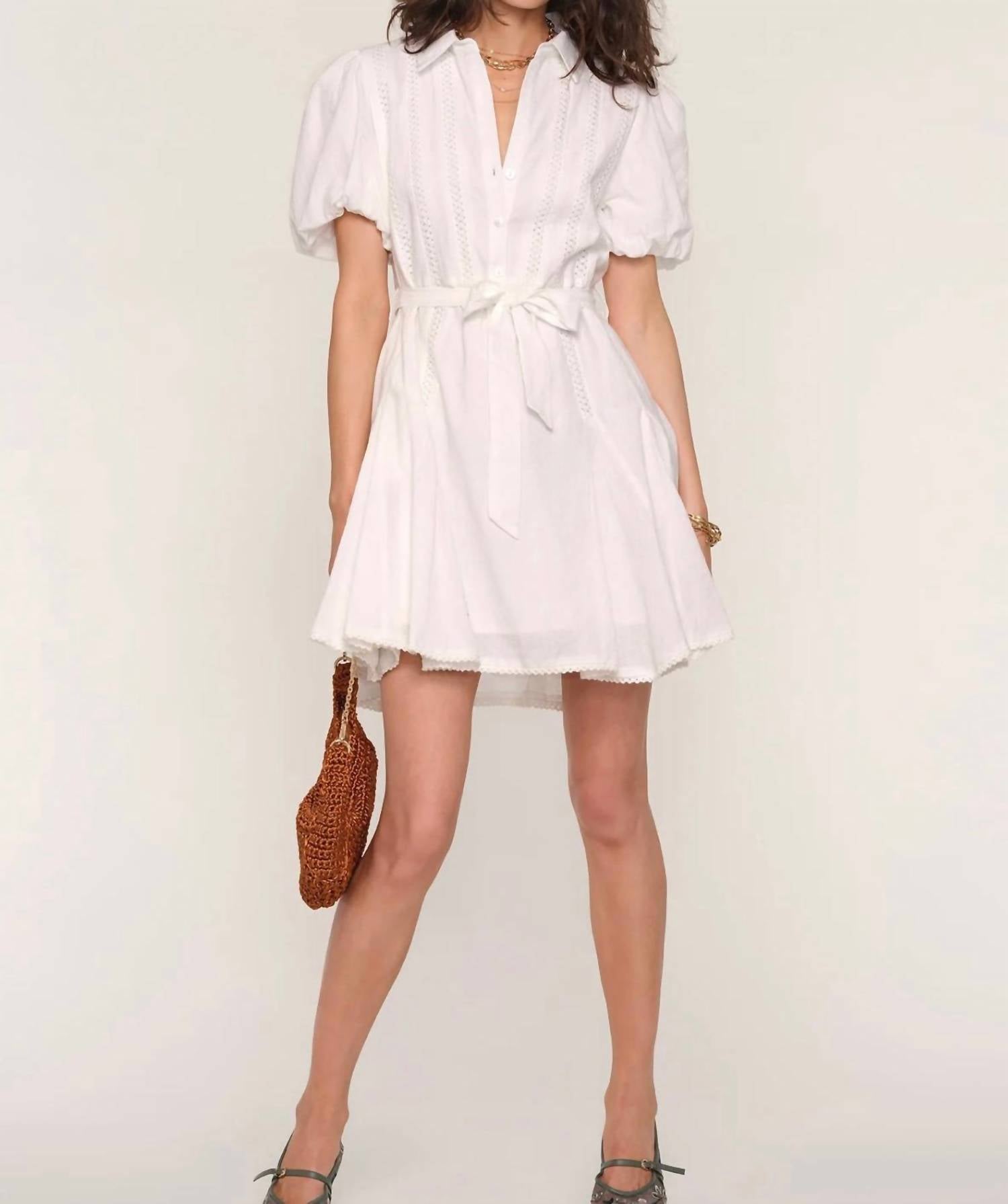 heartloom Calvin Mini Dress in white - women's dress - alternate view