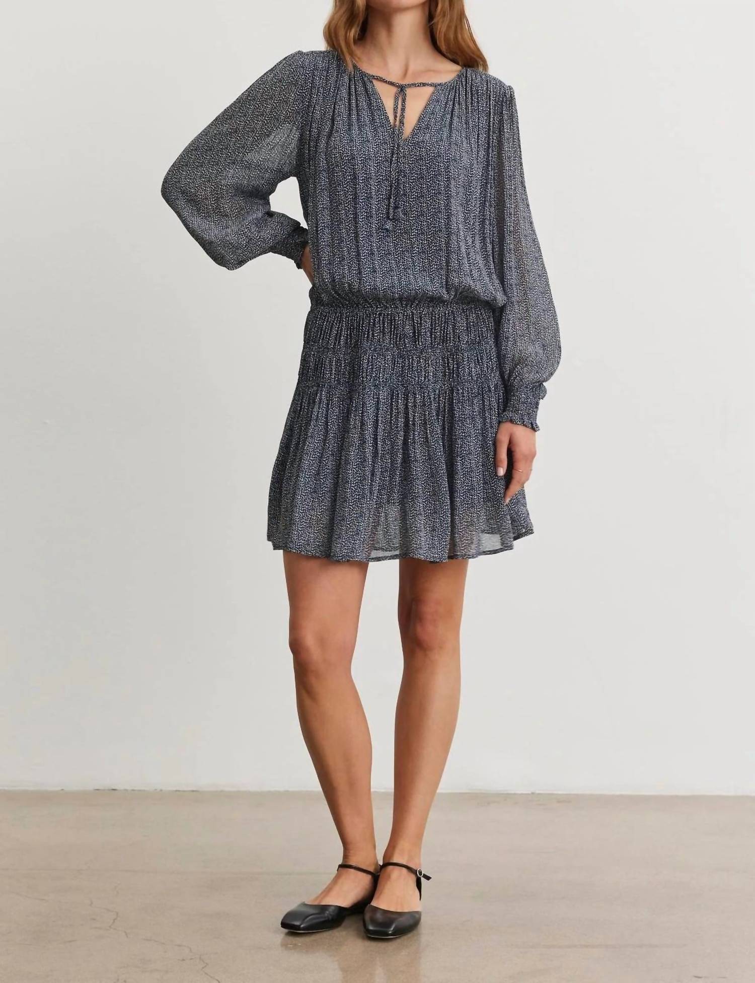 Velvet By Graham & Spencer - Gelila Printed Viscose Smocked Dress