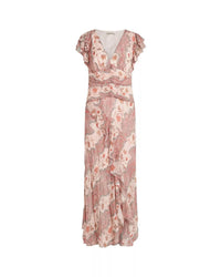 Allsaints - Brea Cascade V-neck Ruffled Dress