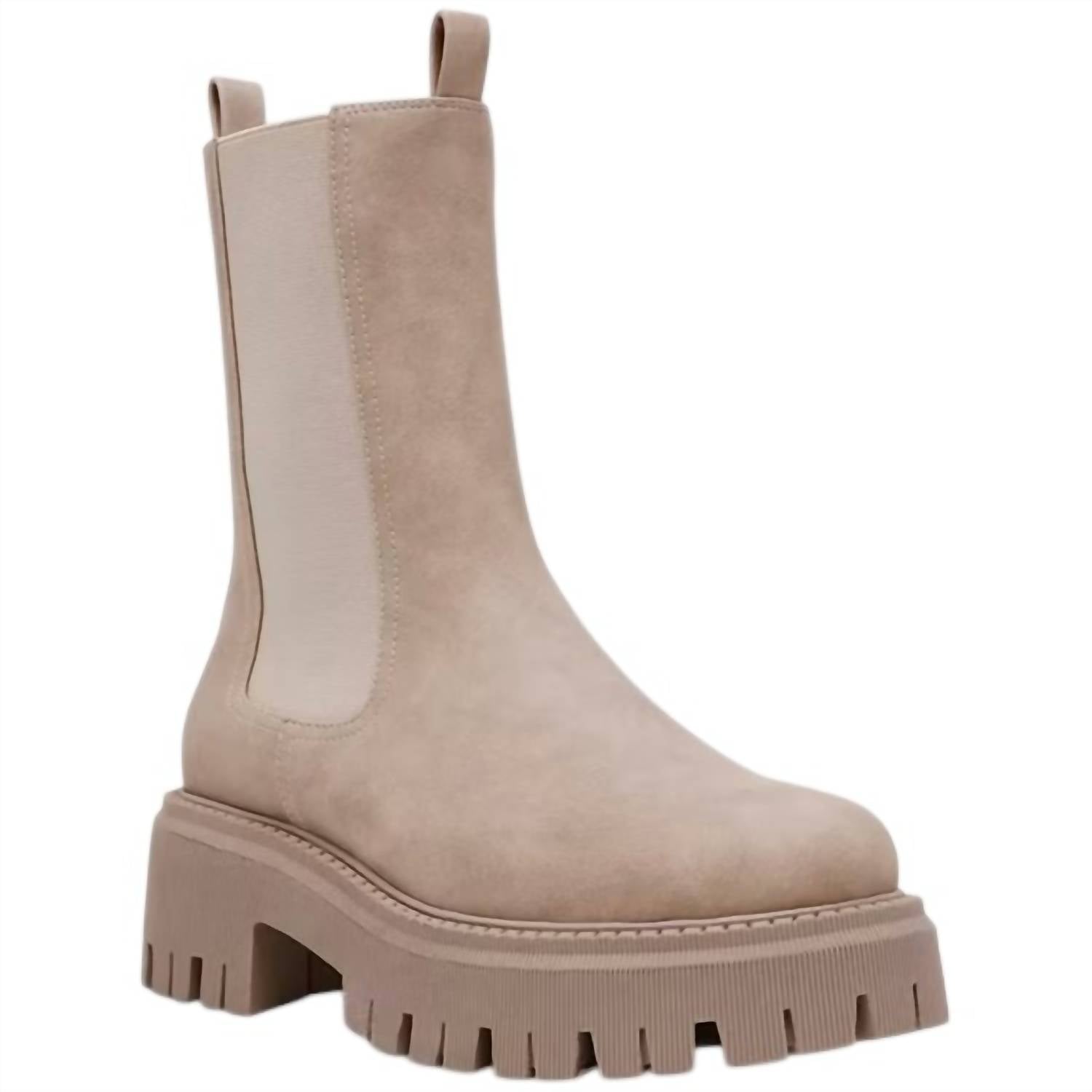 Dolce Vita Women's Garden Lug Boots in lightt beige - women's shoe