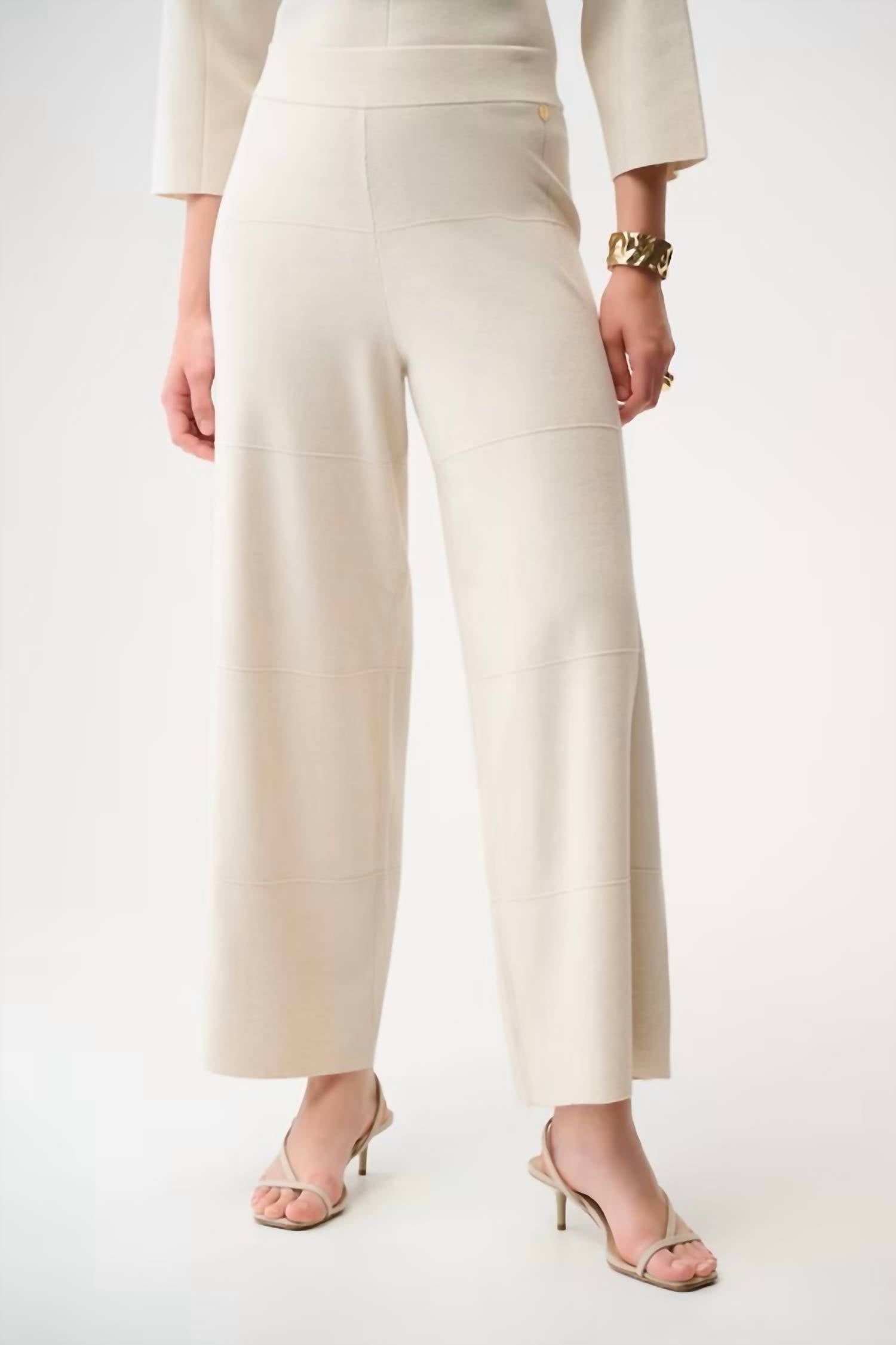 Joseph Ribkoff High Waisted Belted Trousers in birch melange 1 - women's pants