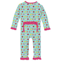 Kickee - Girls' Ruffle Coverall with Snaps