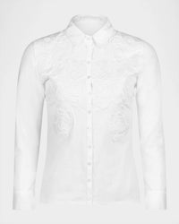 Anne Fontaine - Vianey Pima Jersey Floral Applique Shirt
