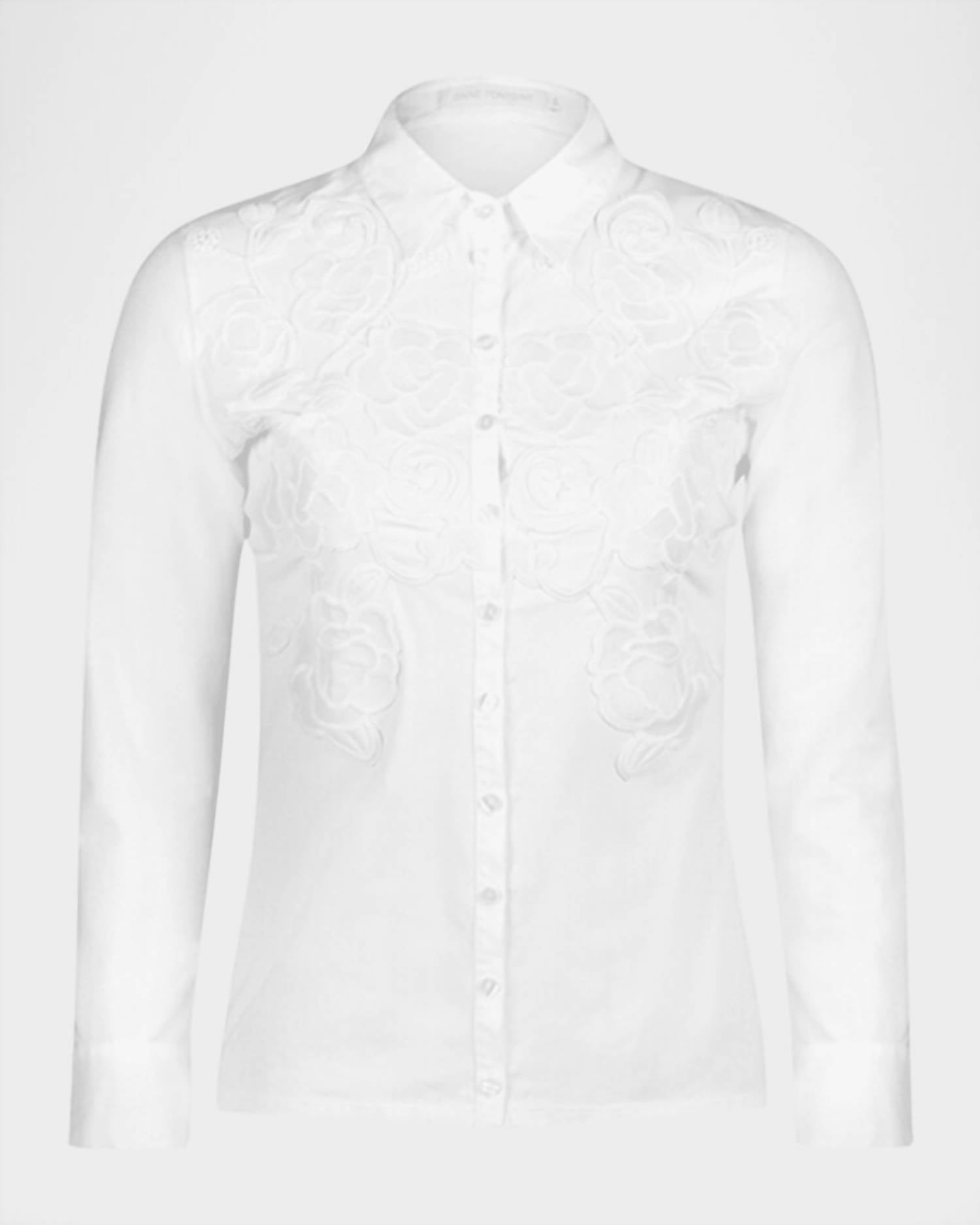 Anne Fontaine - Vianey Pima Jersey Floral Applique Shirt