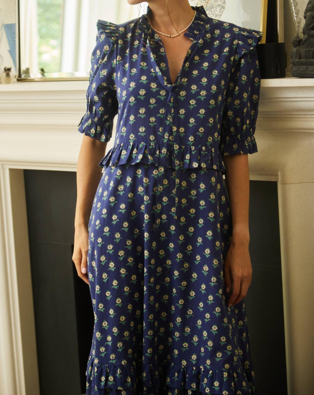 Ophelia & Indigo - Olive Floral Mini Dress