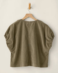 Velvet by Graham & Spencer Women's Mai V-neck Top in fern - women's blouse - detail view