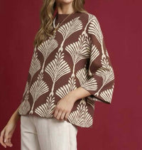 Umgee - Abstract Print Pullover Sweater