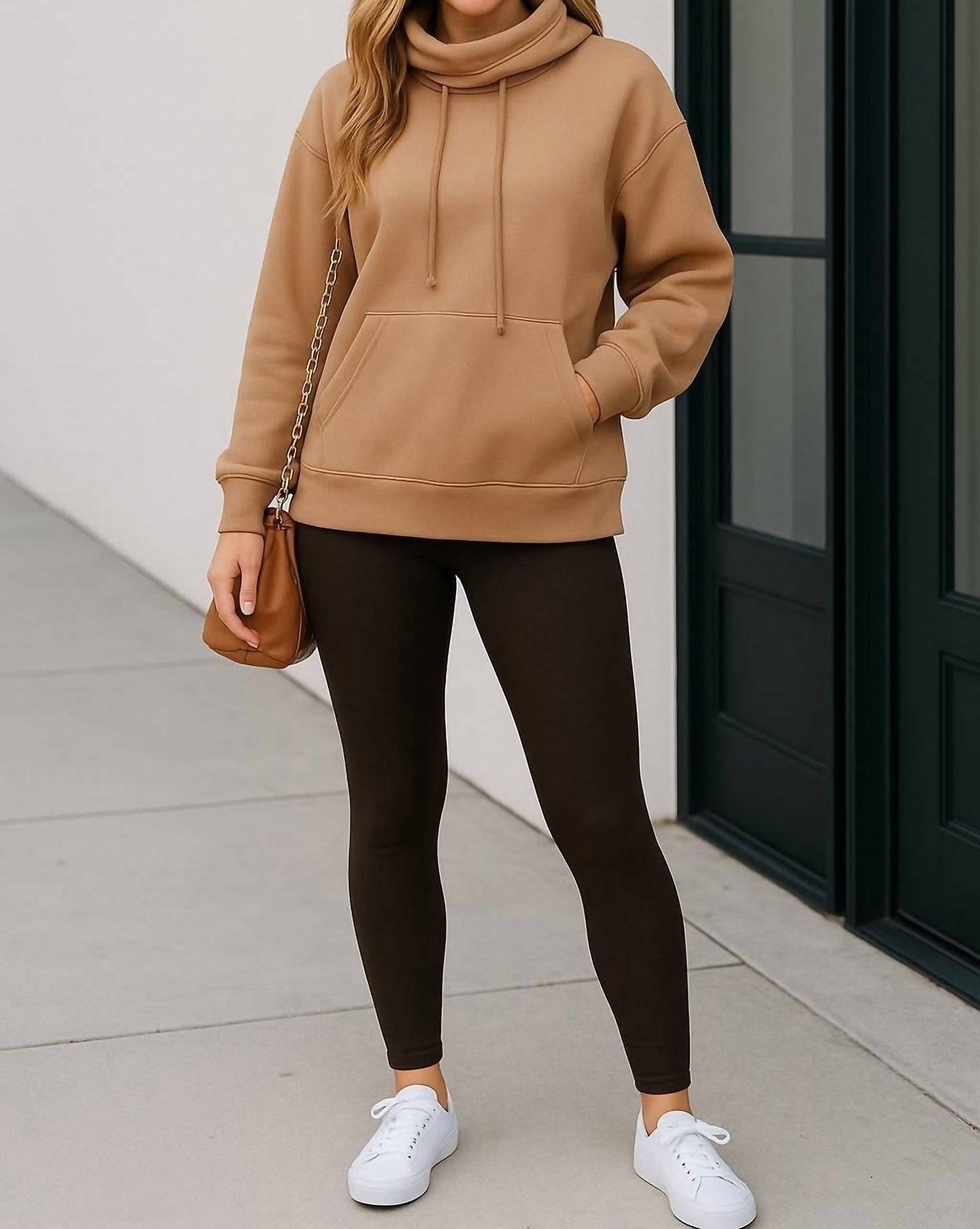 T & C  Apparel - Drawstring Turtleneck Top