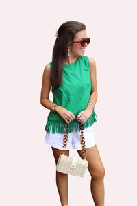 Tcec - Fringe Hem Sleeveless Top