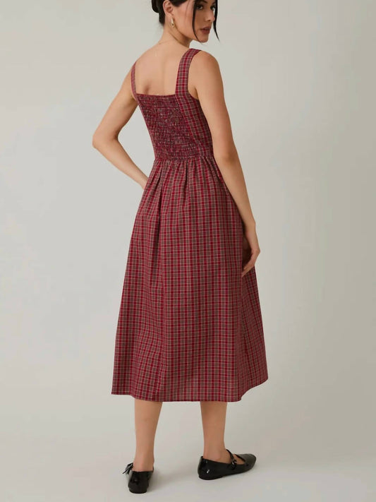 Sunday Edition - Plaid with Bow Detail Midi Dress