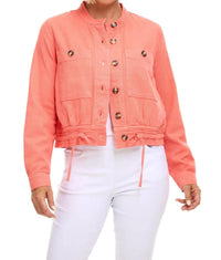 Tribal - Drawcord Button Front Jacket