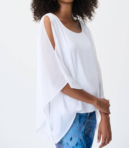 Joseph Ribkoff - Crepe Top With Slit Sleeve