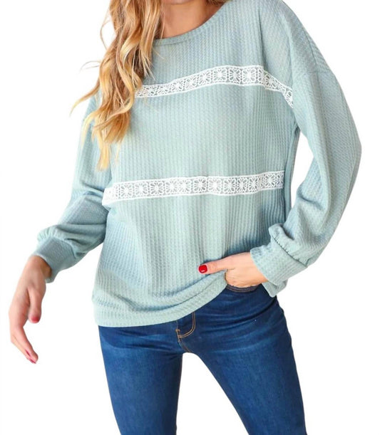 Haptics - LONG SLEEVE WITH WHITE CROCHET SWEATER