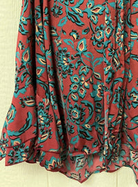 Easel - Women's Long Bell Sleeve Print Blouse - Plus