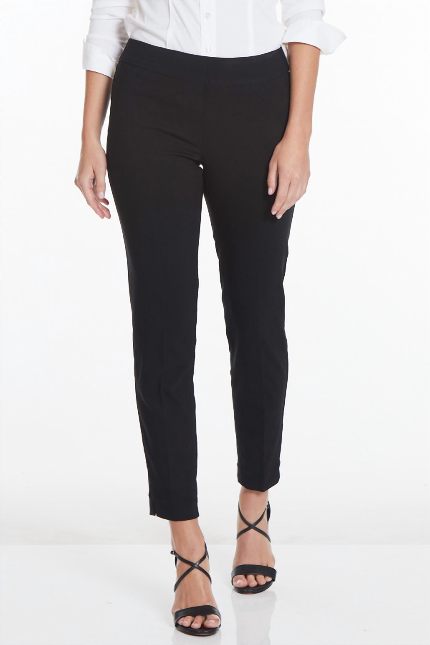Slimsation By Multiples Clean Slate Crop Ankle Pull-on Pants in black - women's pants - detail view