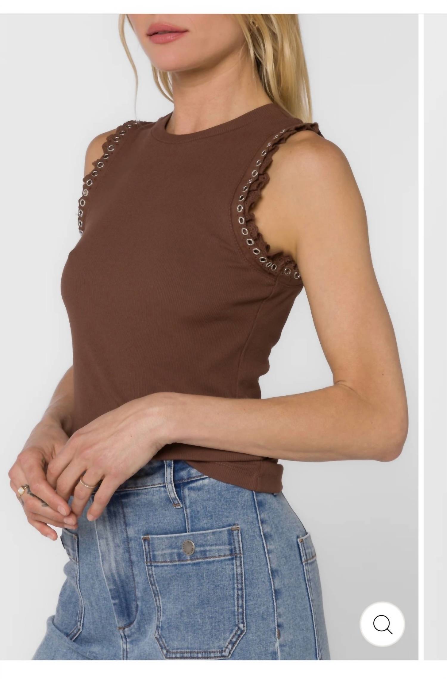 Velvet Heart Journey tank in ground clove - women's tank top - detail view