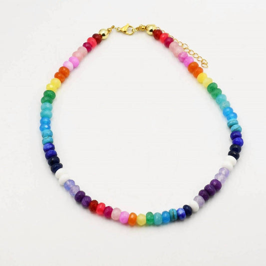 Treasure Jewels - Women's Rainbow Gemstone Necklace