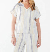 Fdj - Flutter Sleeve Stripe Summer Top