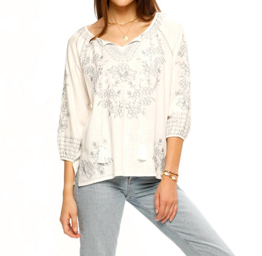 Paparazzi - Embroidered Linen Blend Blouse