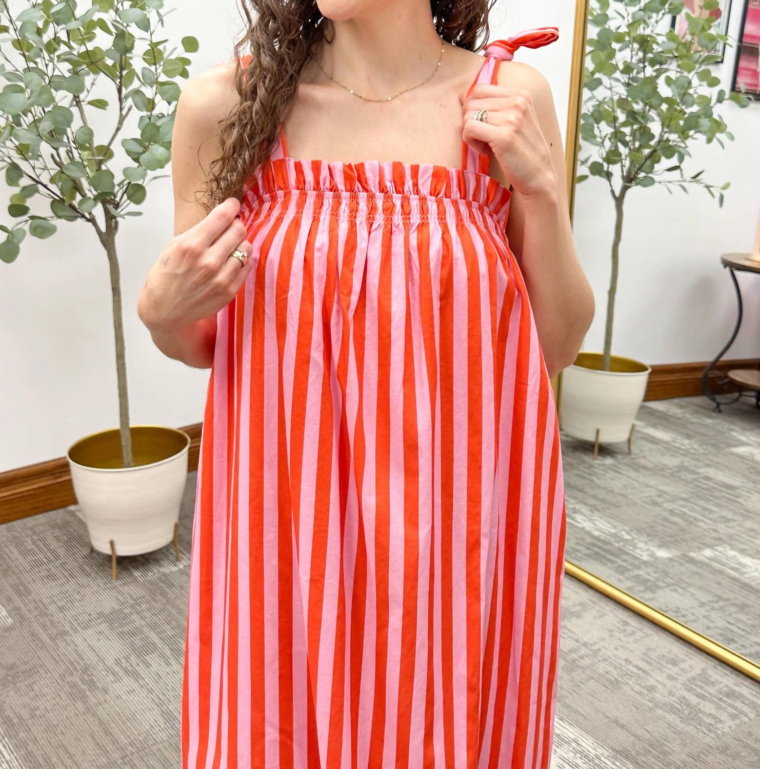 Wishlist - Stripe Tie Strap Maxi Dress