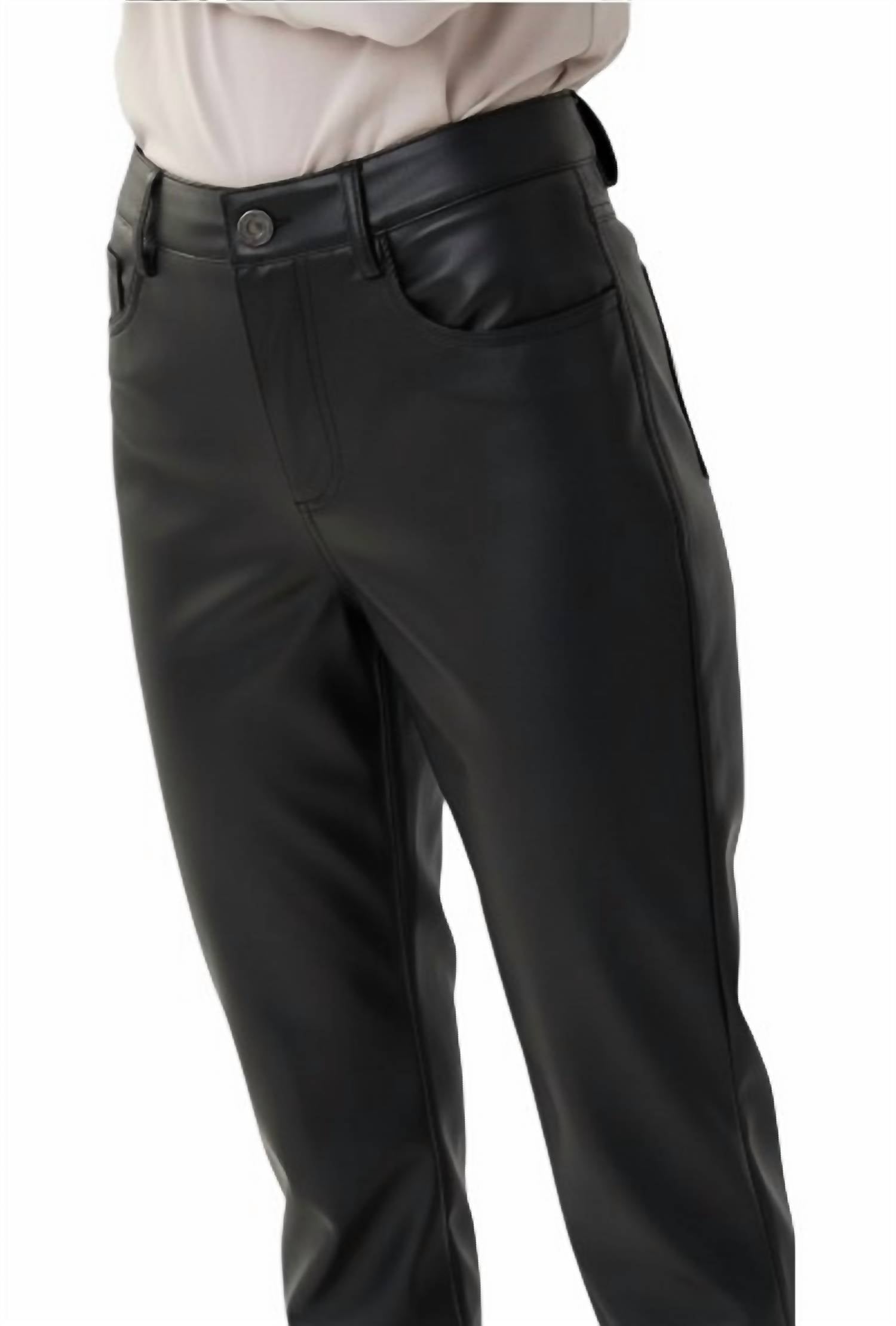 Joseph Ribkoff - Faux Leather Straight Pants