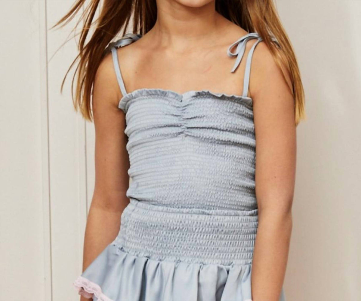 Theme - Kids Georgia Satin Smocked Top
