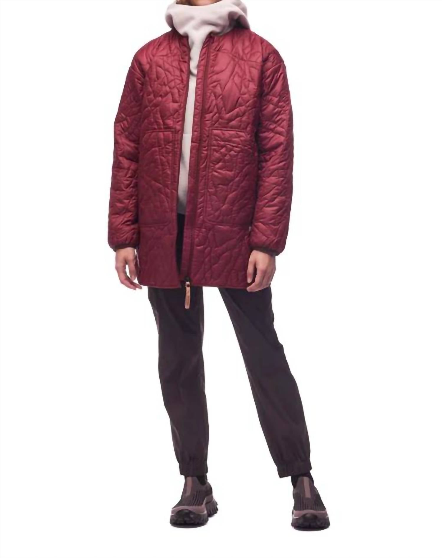 INDYEVA Vadderad Long Sleeve Jacket in vino - women's jacket