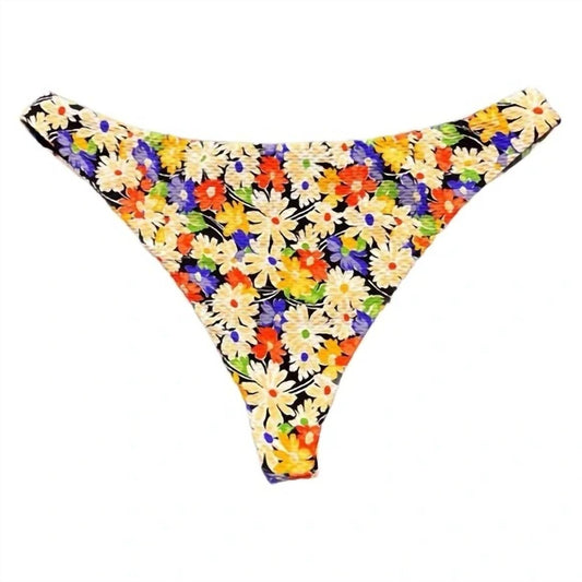 Something Navy - Women's Floral Low Rise Bikini Bottoms
