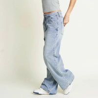 Oliver Logan - Thompson Low Slung Wide Leg Denim Trousers