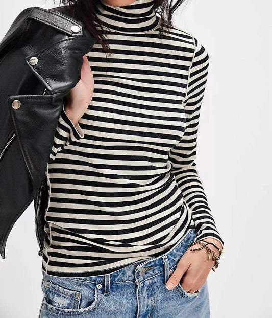 Free People - Good Good Stripe Turtleneck Long Sleeve Tee