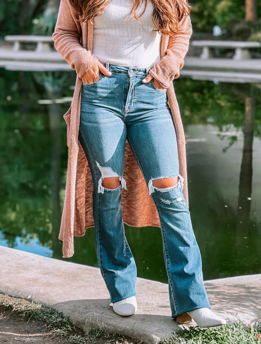 Hidden - Happi Mid Rise Flare Jeans