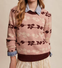 Listicle - Floral Jacquard Knit Pullover