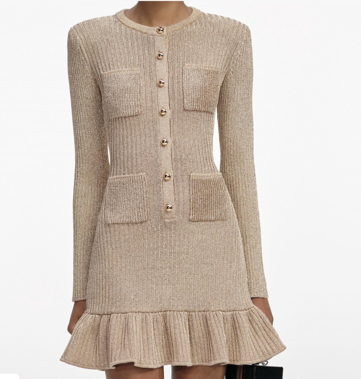 Self-Portrait - Lurex Knit Dress