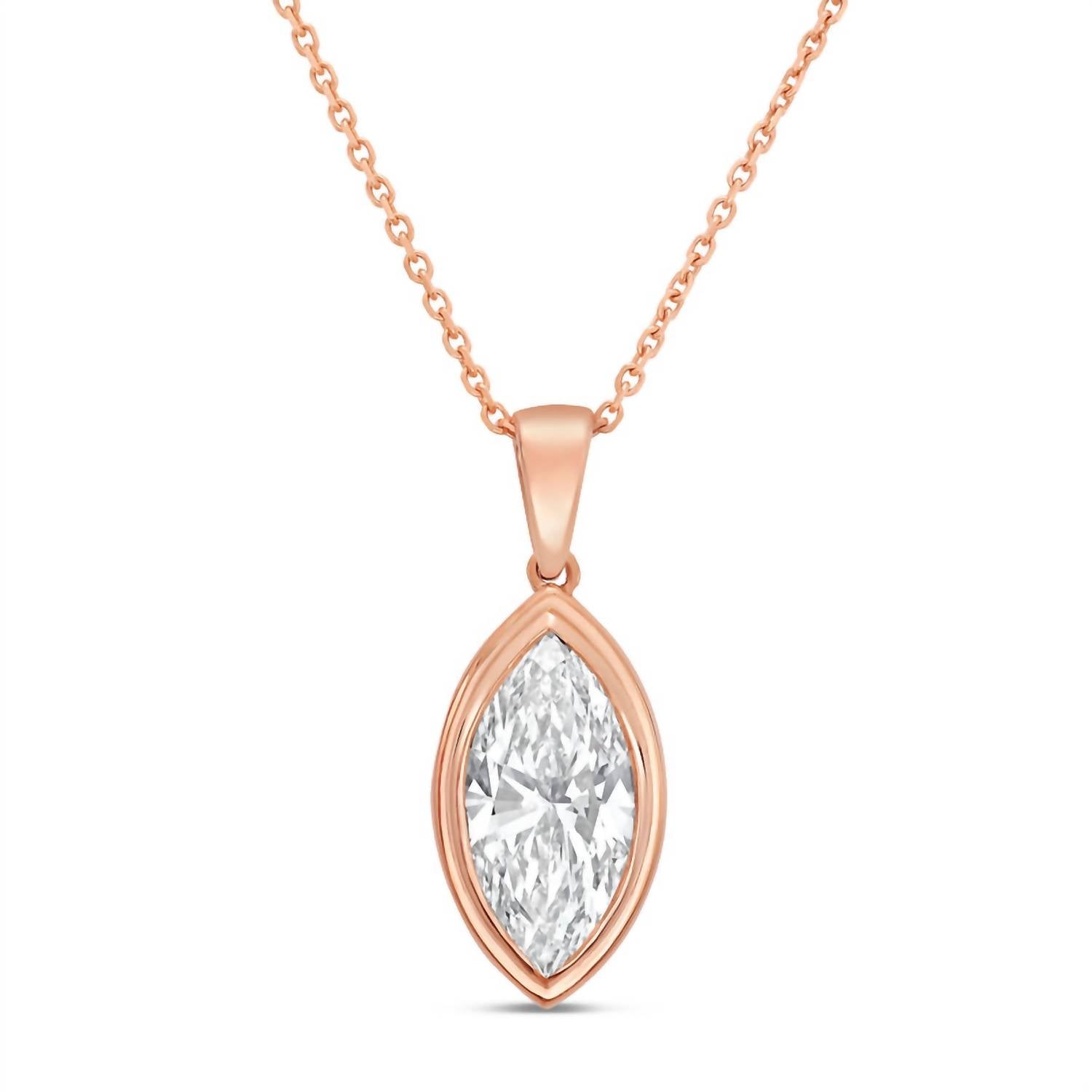 Diana M Jewels - Women's Marquise Lab-Grown Diamond Pendant Necklace (7.00 Ct) - Elegant