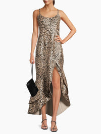 hutch Alma Jacquard Cocktail Dress in beige - women's dress - detail view