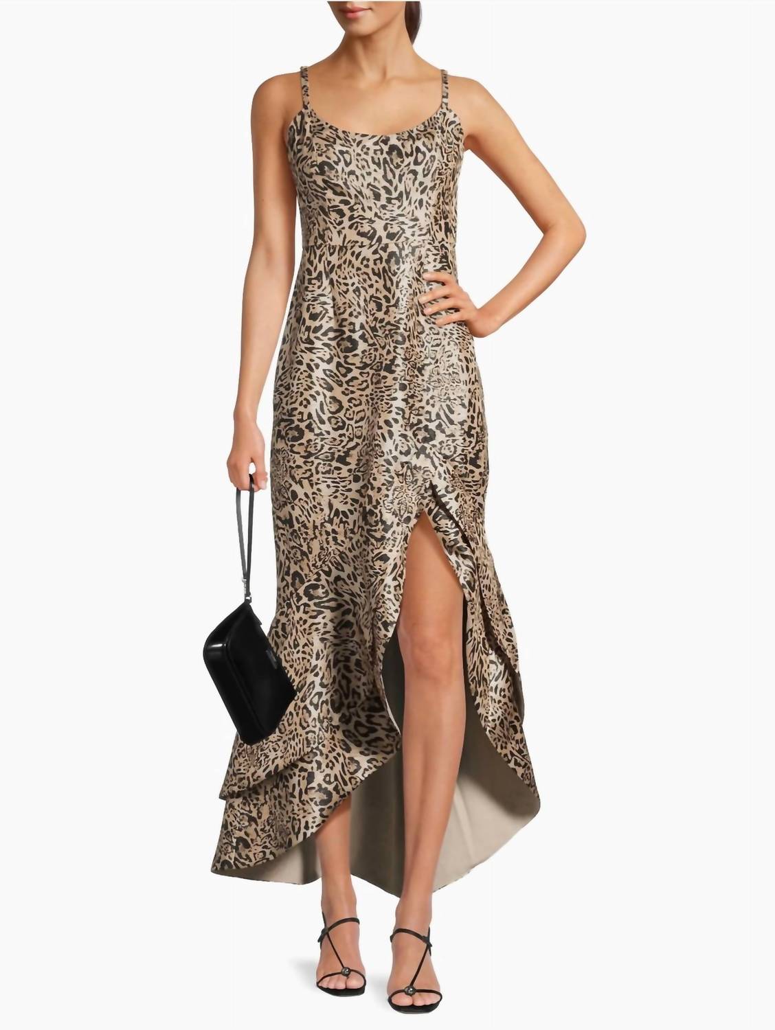 hutch Alma Jacquard Cocktail Dress in beige - women's dress - detail view
