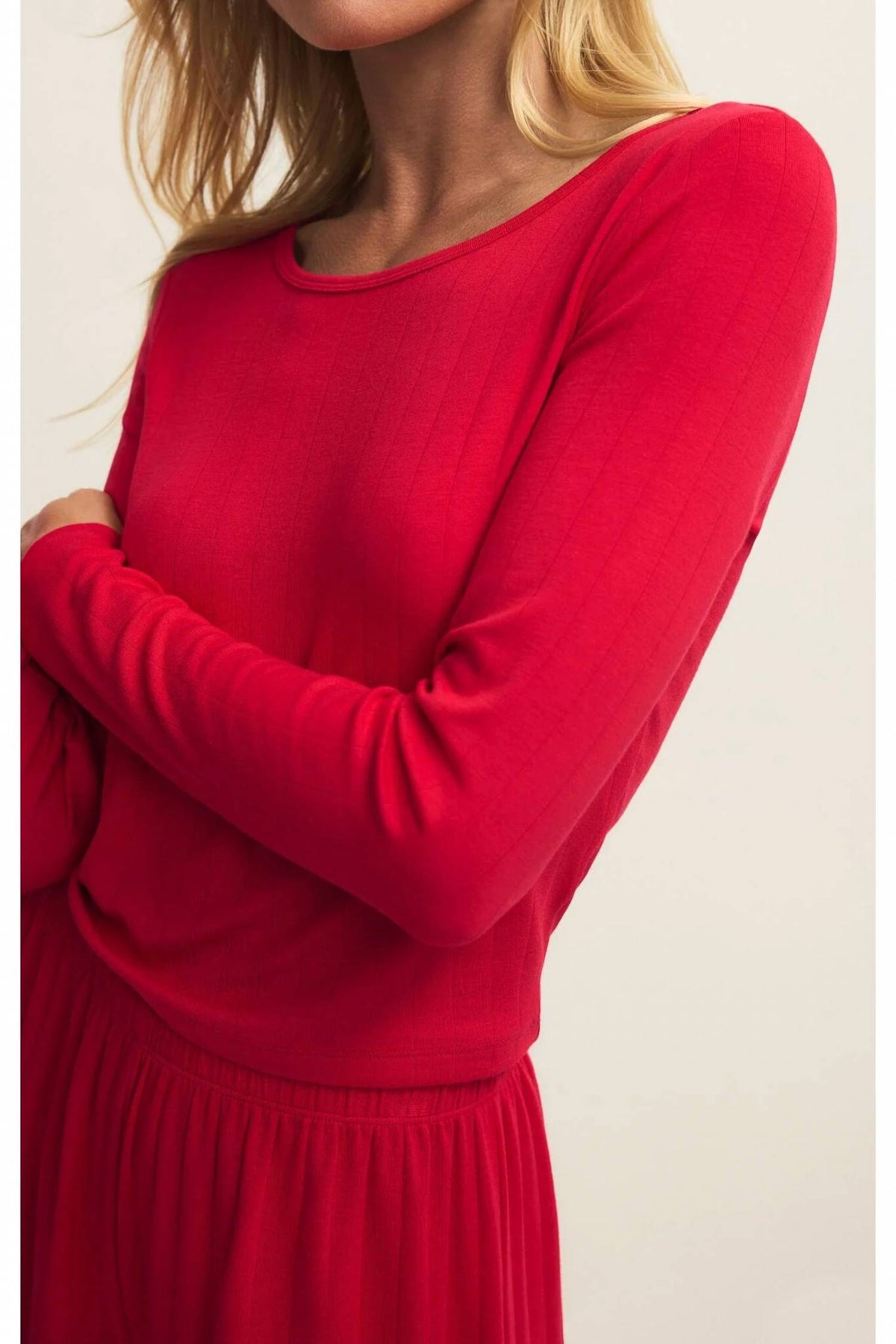 Z Supply - Lounge Felt Cute Long Sleeve Rib Top