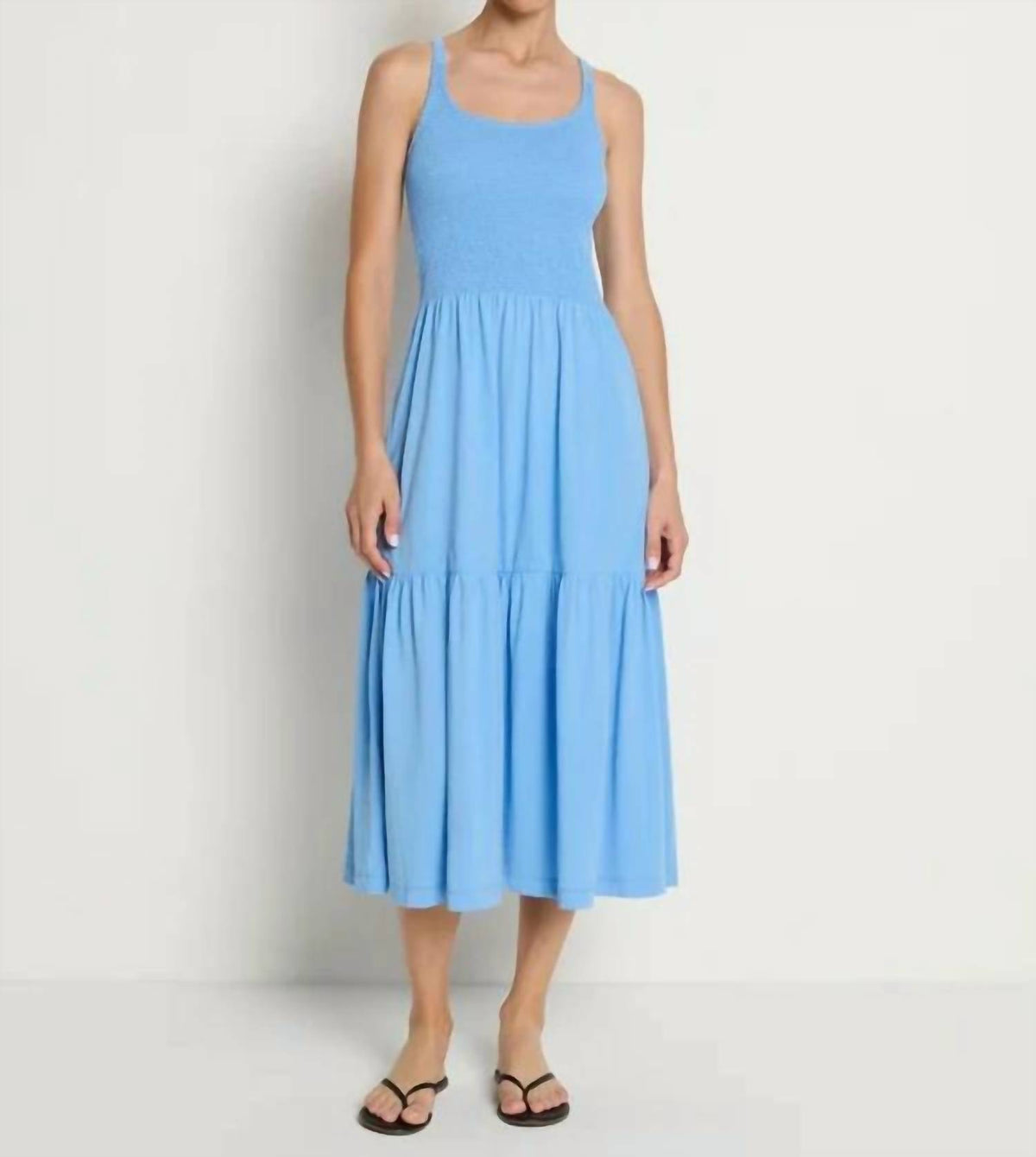 Nation Ltd - Penelope Smocked Cross Midi Dress
