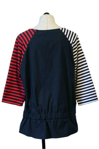Alembika - Women's Mixed Stripe Sleeve Top