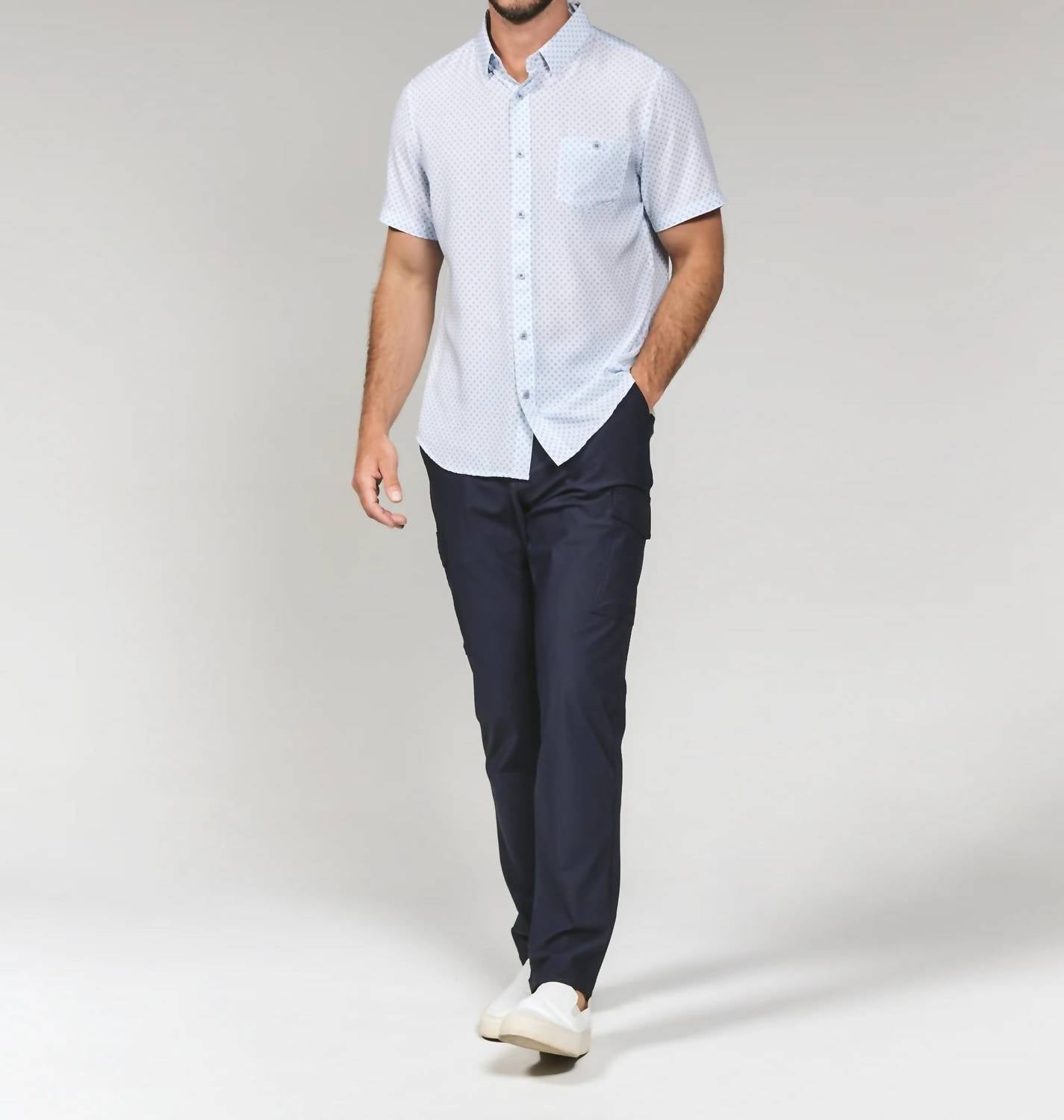 7Diamonds Orion Short Sleeve Shirt in light blue - men's shirt
