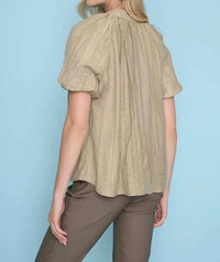 Picadilly - Crinkled Puff Sleeve Top