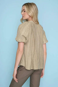 Picadilly - Crinkled Puff Sleeve Top
