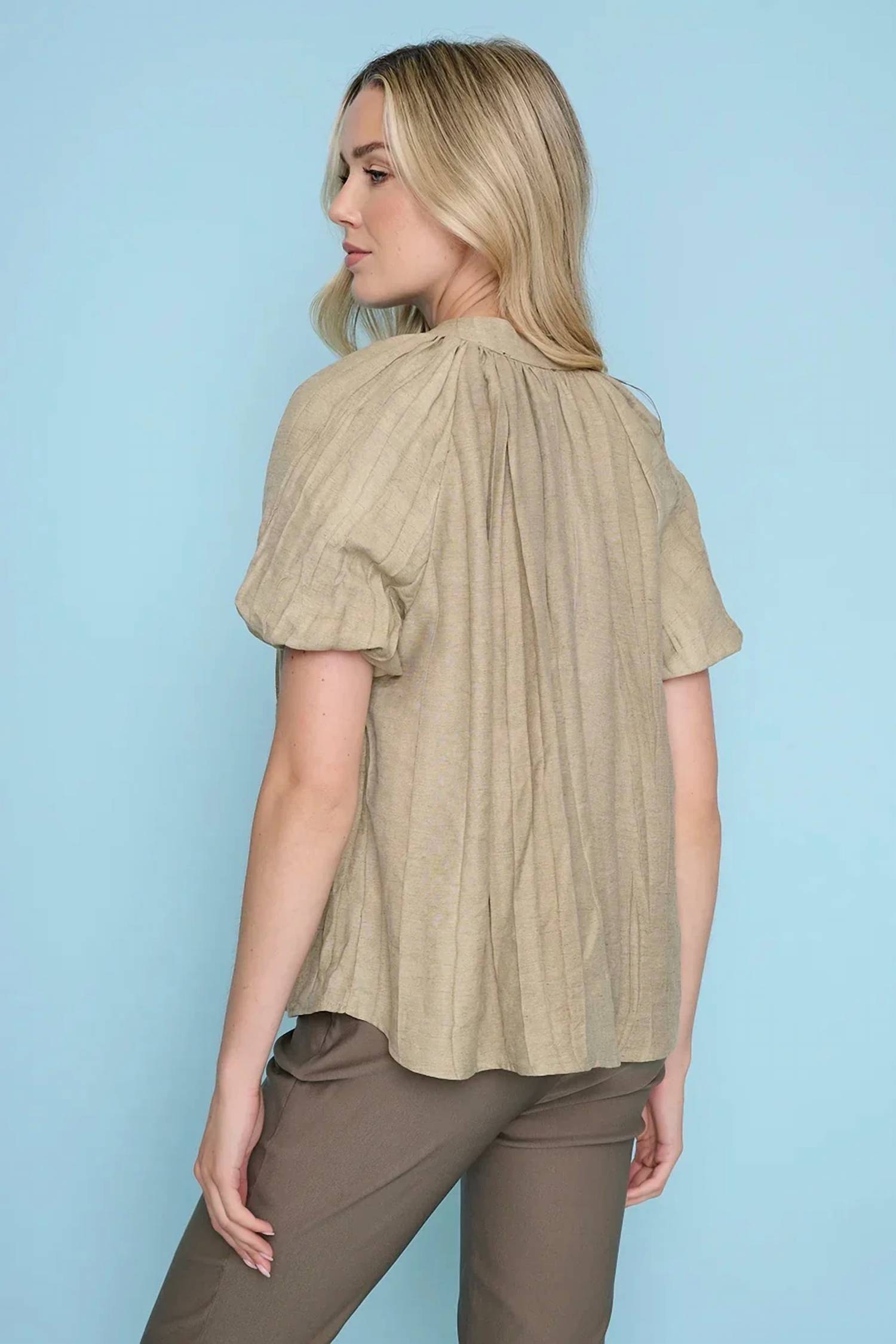 Picadilly - Crinkled Puff Sleeve Top