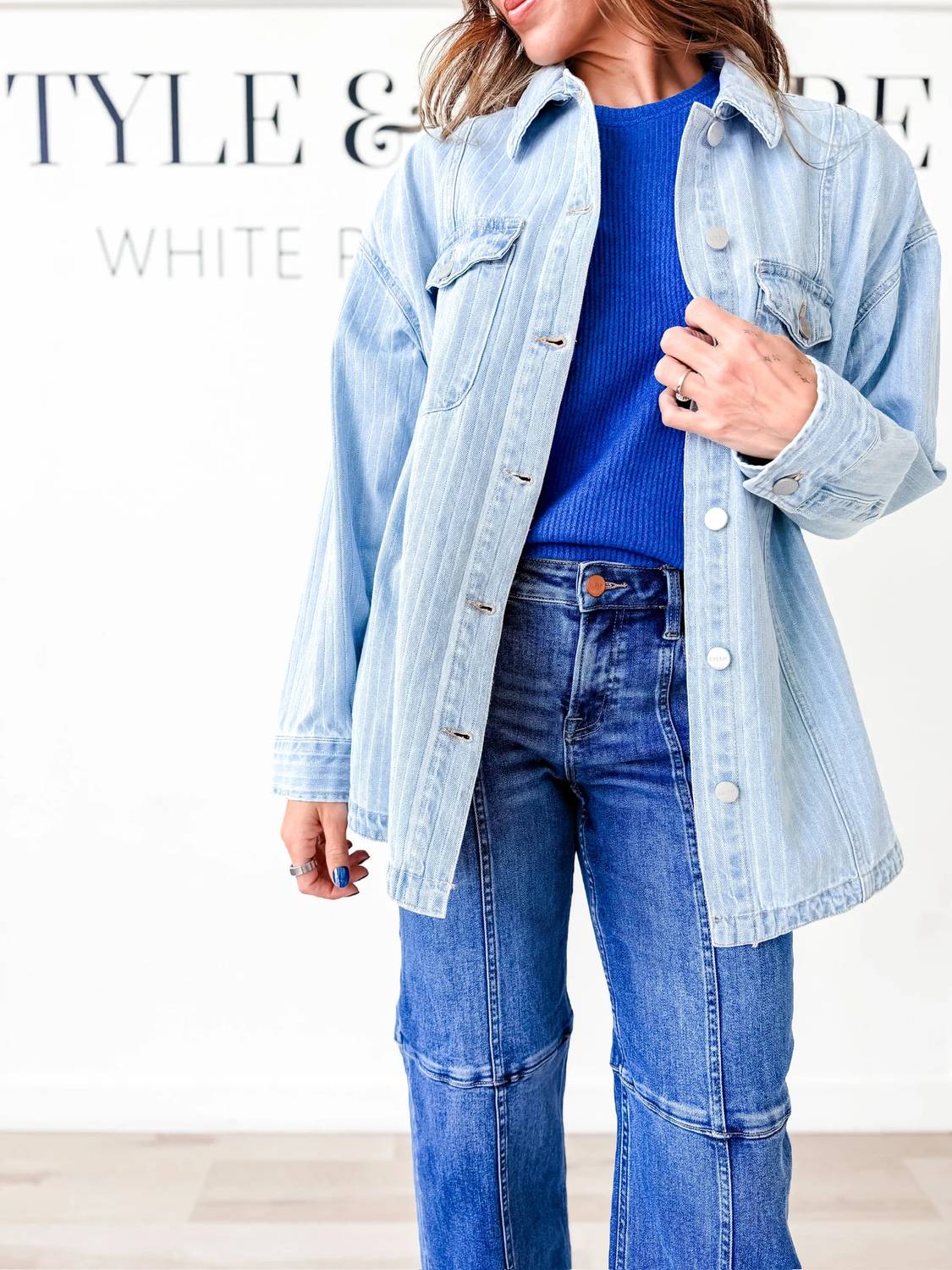 Risen - Janine Oversized Stripe Shacket